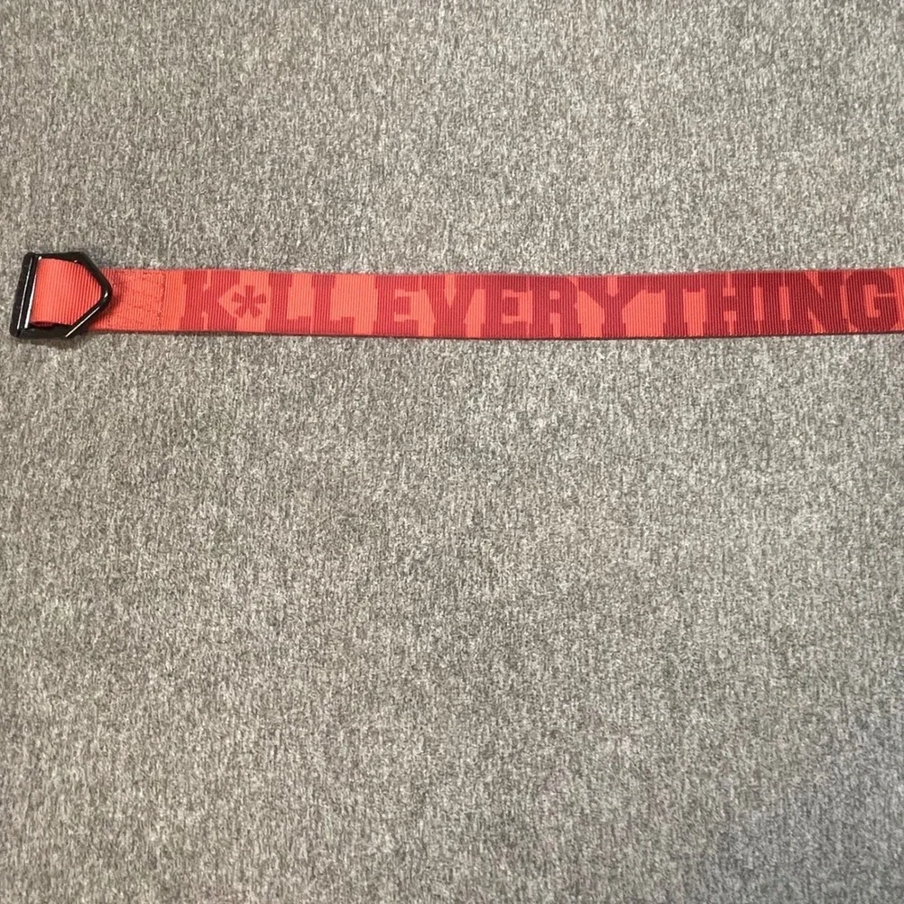Flag Nor Fail Kill Everything Mens Web Belt Red Nylon D-Ring Buckle 37.5 Inch